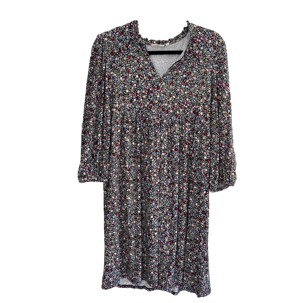 WONDERLY Women’s Floral Multicolored 3/4 Sleeve MIDI Dress in Sz M